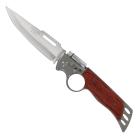 10" Finger Hole Switchblade Wood Automatic Knife Satin