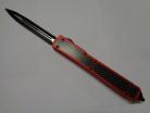10 Inch Carbon Fiber Red D/A OTF Automatic Knife Black Serrated