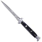 10.5 Inch Classic Black Stiletto Automatic Knife Stainless Bayo