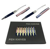 12 Pcs American Flag Letter Opener Pen Knife Set 2 Assorted Designs