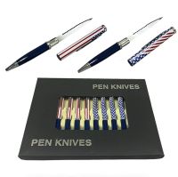 12 Pcs American Flag Letter Opener Pen Knife Set 2 Assorted Designs
