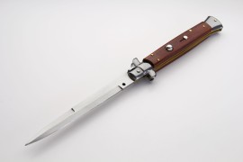 13" Frank Beltrame Cocobolo Wood Italian Stiletto Automatic Knife Satin Bayo