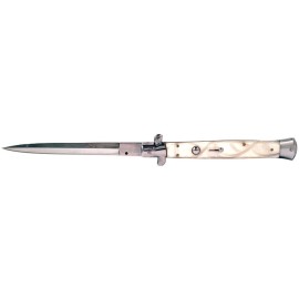 13" Godfather White Pearl Stiletto Automatic Knife Dagger