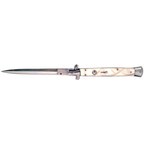 13" Godfather White Pearl Stiletto Automatic Knife Dagger