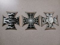 3 Piece Iron Cross Throwing Star Set with Sheath