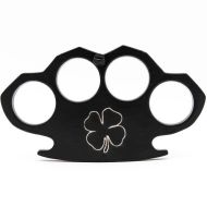 4 Leaf Clover Black Brass Knuckles Belt Buckle Paperweight