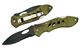  4" Forest Camo Folding Pocket Knife - Serrated