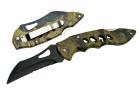 4" Forest Camo Folding Pocket Knife - Tanto Serrated