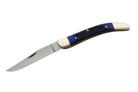 4" Folding Chilli Knife Blue Bone Handle