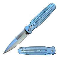 8.5" Open Gray Switchblade Automatic Knife with Safety