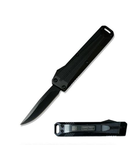 5" Great Deal Black D/A OTF Automatic Knife Drop Point Black Plain