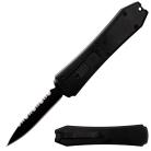 5" Mini Coffin Black D/A OTF Automatic Knife Black Dagger Serrated