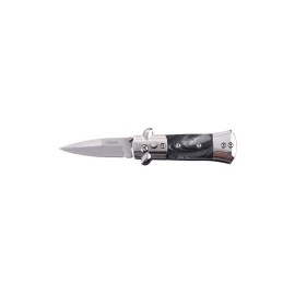 5" Mini Milano Stiletto Automatic Knife Black Marble