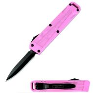5" Mini Pocket Torpedo Pink D/A OTF Automatic Knife Dagger Point Black Blade