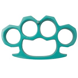 5 Ounce Teal Brass Knuckles Belt Buckle Paperweight