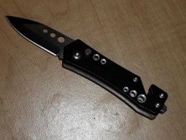 5" mini black rescue automatic knife