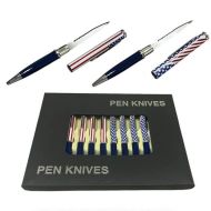 5.4" Overall American Flag Stars Letter Opener Pen Knife