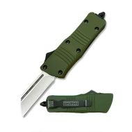 5.5" Open Wasp Mini Green Automatic D/A OTF Knife Cleaver Point Blade