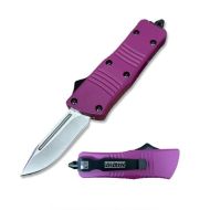 5.5" Open Wasp Mini Purple Automatic D/A OTF Knife Drop Point Blade