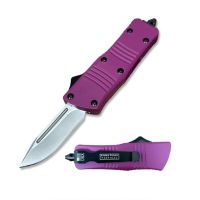 5.5" Open Wasp Mini Purple Automatic D/A OTF Knife Drop Point Blade