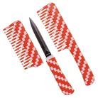 6" Concealed Knife Comb Red Checker Black Dagger