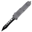 6.75" Mini Ranger D/A OTF Grey Automatic Knife Two Tone Tanto
