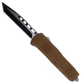 6.75" Mini Ranger D/A OTF Tan Automatic Knife Two Tone Tanto