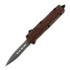 6.75" Mini Ranger OTF Wood Automatic Knife Dagger Damascus