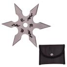 6 Point Throwing Star 4" Ninja Shuriken Silver