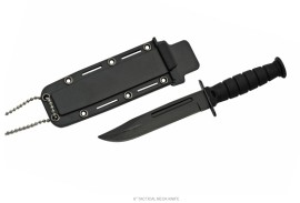 6" Survival Neck Knife Black