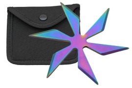 6 blade throwing star rainbow fb0014rb