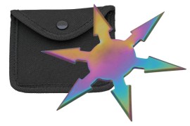 6 blade throwing star rainbow fb0020rb