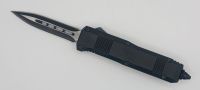 6.5" Ranger Black D/A OTF Automatic Knife Dagger Point Two Tone Plain
