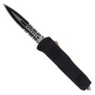 6.75" Ranger D/A OTF Black Automatic Knife Serrated Dagger Dozen