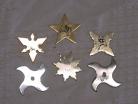 six piece throwing star set silver