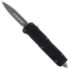 7" Damascus Ranger D/A OTF Black Automatic Knife Dagger