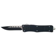 7" Delta Force Black D/A OTF Automatic Knife Clip Point Two Tone Plain