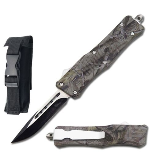 7" Drop Point Blade Street Walker Out Of The Front Outdoor Camo OTF Knife