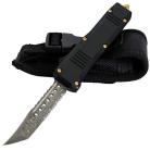 7" Ranger Black D/A OTF Automatic Knife Damascus Tanto Serrated