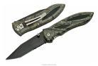 8.75" Camo Folding Knife Tanto Serrated