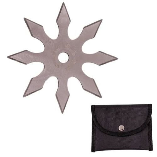 8 Point Silver Ninja Star Sharp Shuriken