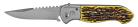 8" Stag Bone Automatic Knife Satin Drop Point