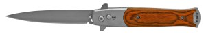 8.75" Stiletto Automatic Knife Wood Handle Satin Bayo