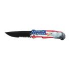 8" USA Eagle Automatic Knife Clip Point Serrated Switchblade