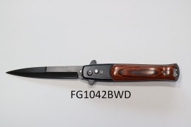 8 inch Black Pakka Wood Stiletto Automatic Knife Black Bayo