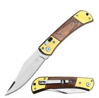 8.5" Gentleman's Gold Wood Handle Switchblade Automatic Knife