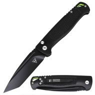8.5" Open CNC Machine Black Side Opener Automatic Knife Tanto Point Black Blade