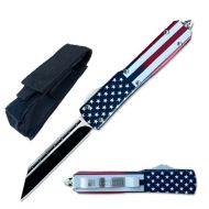 8.75" Automatic American Flag D/A OTF Knife Wharncliffe Blade