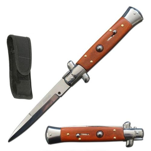 Best Value Brown Wood Milano Stiletto Automatic Knife (8.75" Overall)
