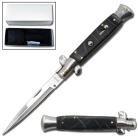 9.5" Black Pearl Switchblade Stiletto Automatic Knife